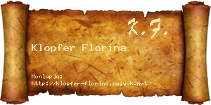 Klopfer Florina névjegykártya